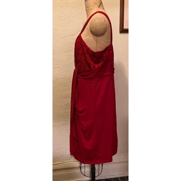 Grace Karin Contrast Fabric Sweetheart Neck Party Dress Red Size 2XL - Picture 6 of 12